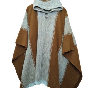Poncho FULL Oveja Color Cafe con Gris